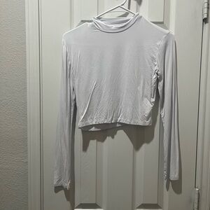 White Long Sleeve Crop